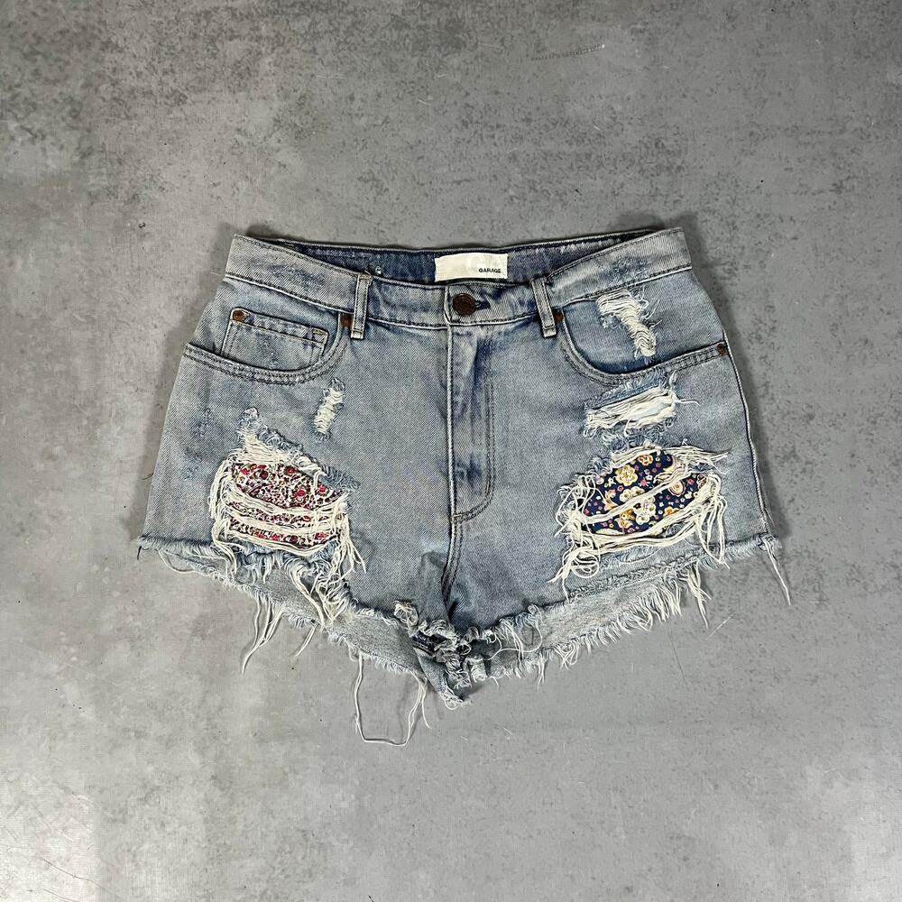 Garage Festival Short Women's Distressed Blue Denim Size 5
